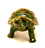 Big Turtle Trinket Box. Hand Detailed with Enamel & Austrian Crystals