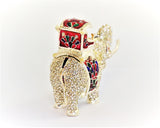 All Jeweled Maharaja Elephant Trinket Box Made with Austrian Crystals
