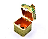 Sparkling Frog on Lily Pad Trinket Box Made with Austrian Crystals