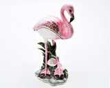 Standing Flamingo Trinket Box Made with Austrian Crystals & Enamel