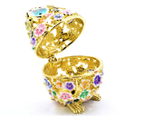 Jeweled Floral Design Owl Trinket Box. Hand Crafted with Austrian Crystals