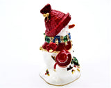 Decorative Snowman with Baby Trinket Box Hand Crafted with Austrian Crystals & Enamel