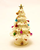 Christmas Tree with Decorations Trinket Box. Hand Crafted with Austrian Crystals Enamel