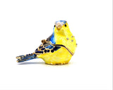 Hand Made Colorful Sparrow Bird Trinket Box Made with Austrian Crystals Enamel
