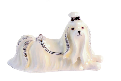 Maltese Dog Trinket Box