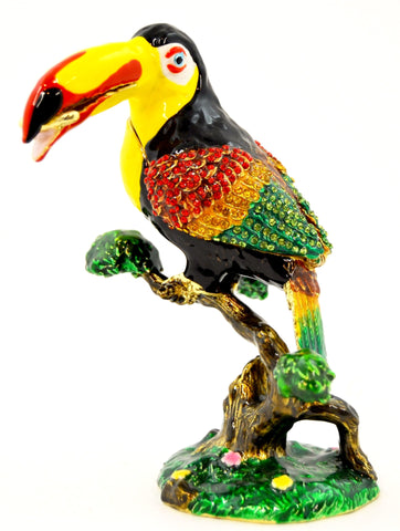 Toucan Bird on Branch Trinket Box