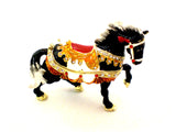 Decorated Running Horse Trinket Box. Eagle Head Saddle with Austrian Crystals