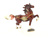 Elegant Galloping Horse Trinket Box Made with Austrian Crystals