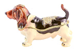 Basset Hound Dog Trinket Box. Beautifully Made with Austrian Crystals
