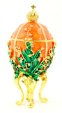 Timeless Lily of the Valley Egg Trinket Box Hand Crafted with Austrian Crystals