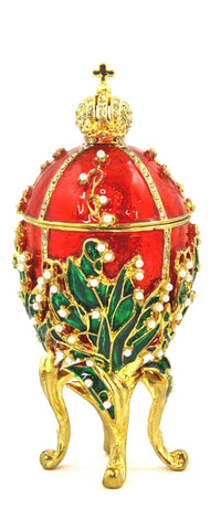 Lily of the Valley Egg Trinket Box Handmade with Lot of Details