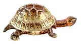 Large Turtle with Movable Neck Trinket Box Made with Austrian Crystals