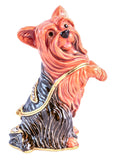 Yorkie Dog Standing Trinket Box. Very Detailed with Austrian Crystals