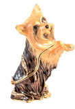 Yorkie Dog Standing Trinket Box. Very Detailed with Austrian Crystals