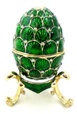 Faberge Style Egg Trinket Box with Stand with Austrian Crystals
