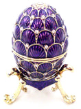 Faberge Style Egg Trinket Box with Stand with Austrian Crystals