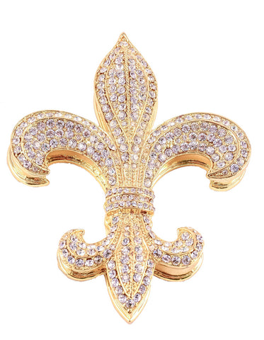 Fleur De Lies Trinket Box with Hand Set Austrian Crystals