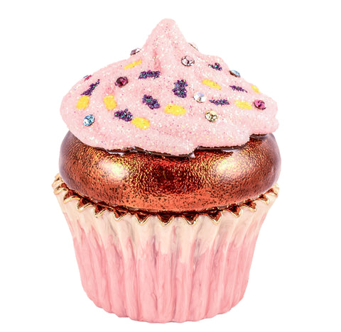 Cupcake Trinket Box with Frosty. Made with Austrian Crystals