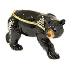 Black Bear Trinket Box. Hand Detailed with Austrian Crystals & Enamel