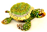 Marine Turtle Trinket Box with All Jeweled Austrian Crystals