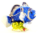 Clown Fish Trinket Box with Blue Enamel & Austrian Crystals