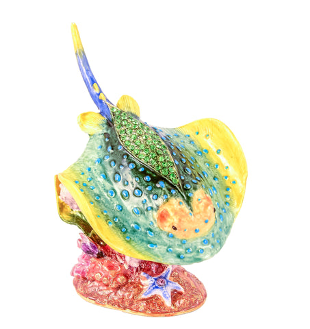 Stingray Trinket Box Hand Crafted with Austrian Crystals
