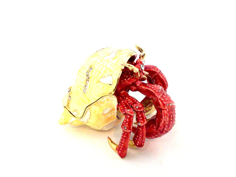 Seaside Hermit Crab Trinket Box Made with Austrian Crystals