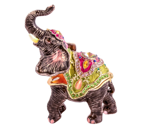 Bejeweled Elephant Trinket Box Made with Austrian Crystals