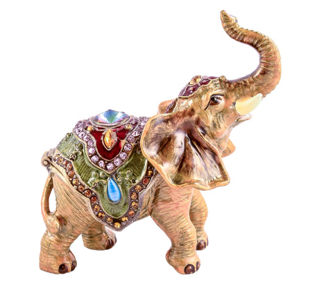 Bejeweled Elephant Trinket Box Made with Austrian Crystals