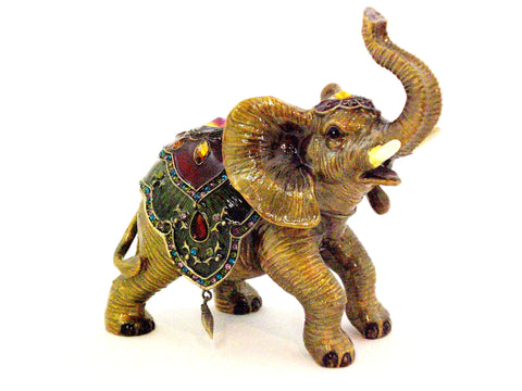 Gentle Elephant Trinket Box, Hand Crafted with Austrian Crystals