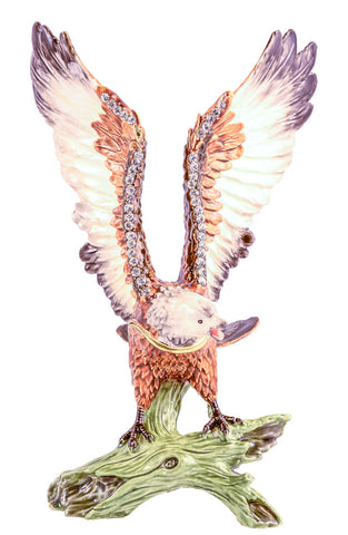 Big Flying Eagle Trinket Box with Austrian Crystals & Enamel