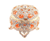 All Jeweled Round Shape Trinket Box. Hand Crafted with Austrian Crystals