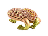 Small All Jeweled Frog Trinket Box. Hand Set Austrian Crystals & Enamel