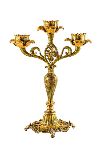 Floral Triple Candle Holder